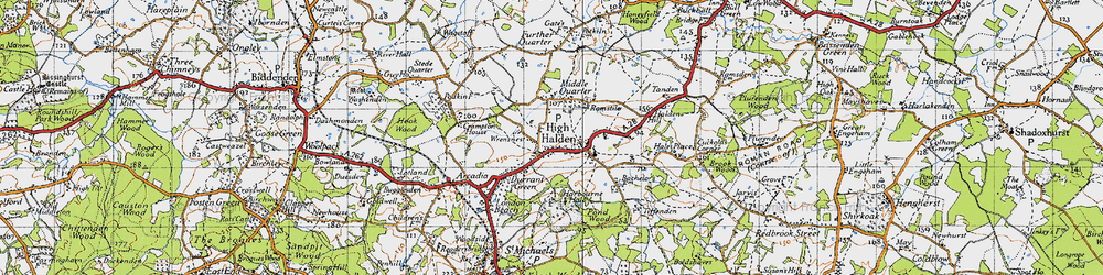 Old map of High Halden in 1940