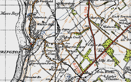 Old map of High Harrington in 1947