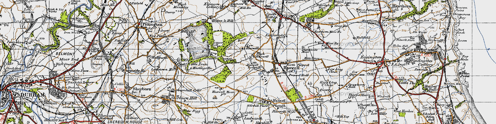 Old map of High Haswell in 1947