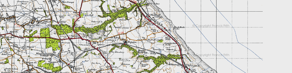 Old map of High Hesleden in 1947
