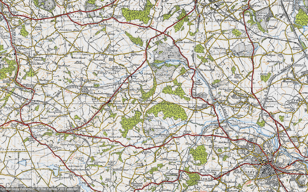 Old Map of High Hoyland, 1947 in 1947
