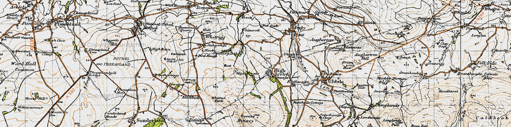 Old map of High Ireby in 1947