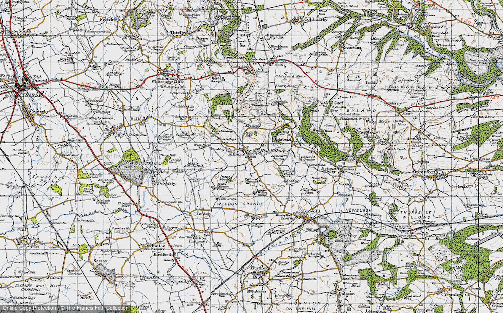 Old Map of High Kilburn, 1947 in 1947
