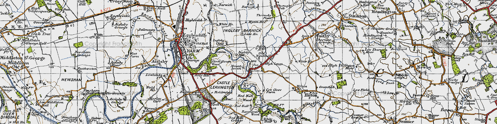 Old map of Leven Bridge in 1947