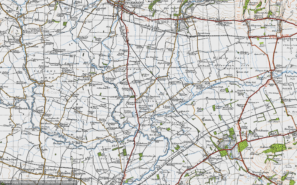 Old Map of Historic Map covering Bellafax Grange in 1947