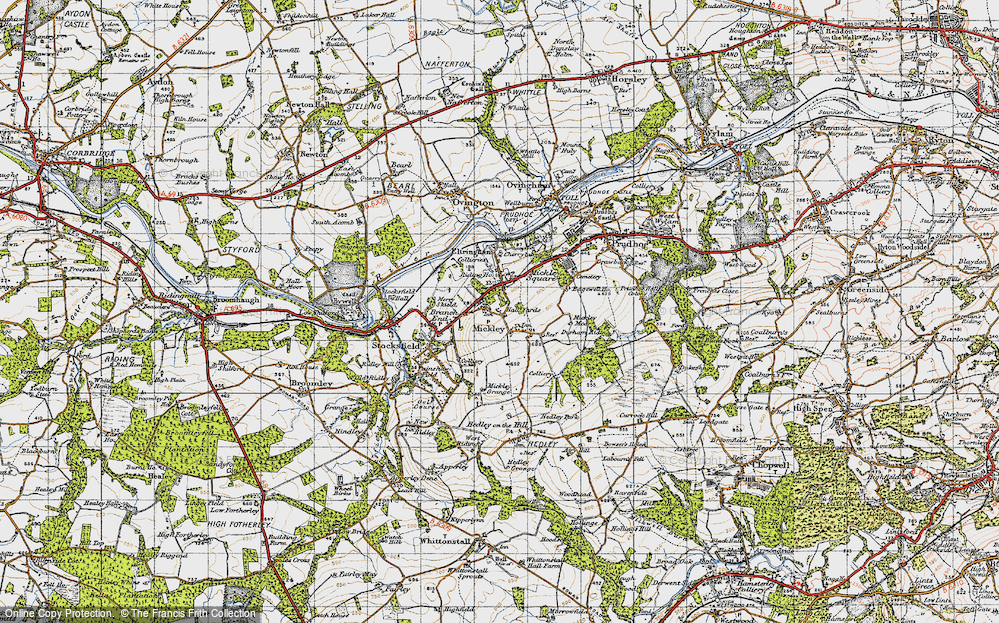 Old Map of High Mickley, 1947 in 1947