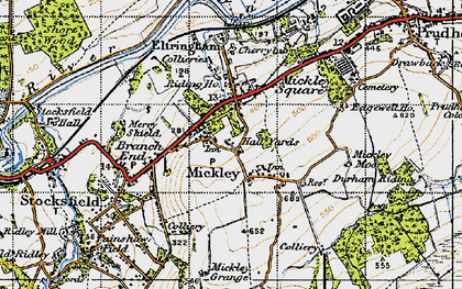 Old map of High Mickley in 1947