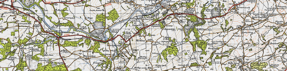 Old map of High Mickley in 1947