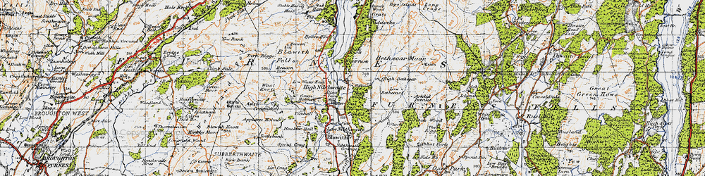 Old map of High Nibthwaite in 1947