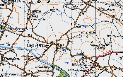 Old map of High Offley in 1946