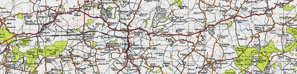 Old map of High Ongar in 1946