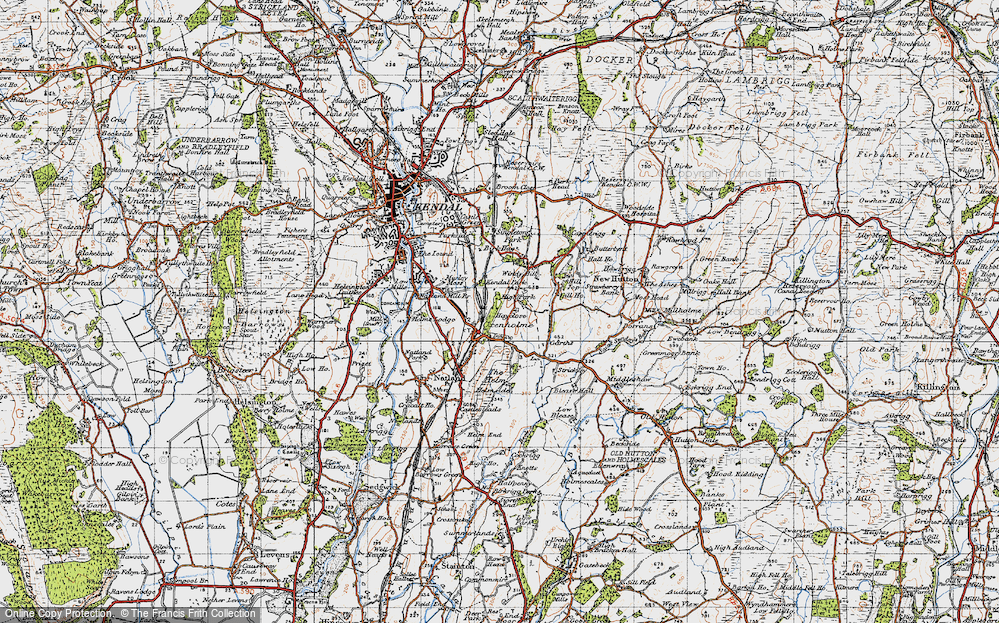 Old Map of Historic Map covering Birk Hagg in 1947