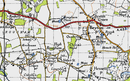 Old map of High Rougham in 1946