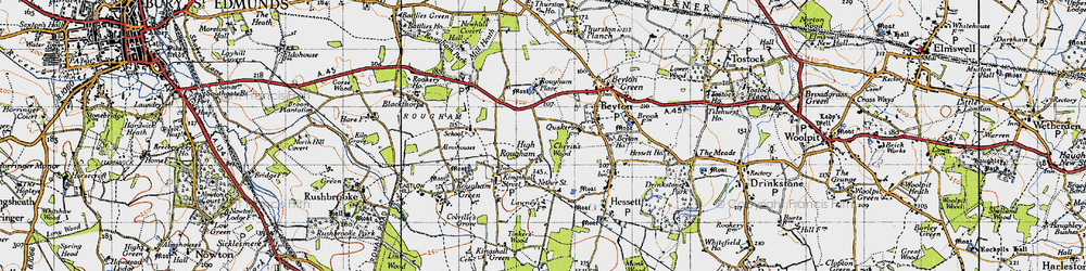 Old map of High Rougham in 1946
