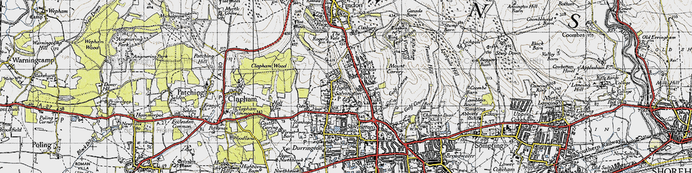 Old map of High Salvington in 1940