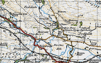 Old map of High Shaw in 1947
