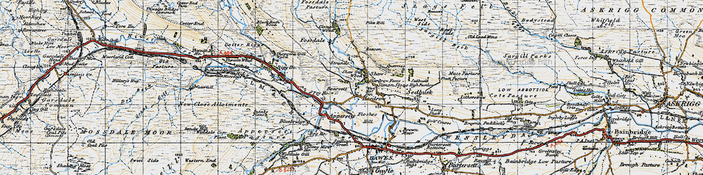 Old map of High Shaw in 1947