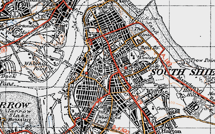 Old map of High Shields in 1947