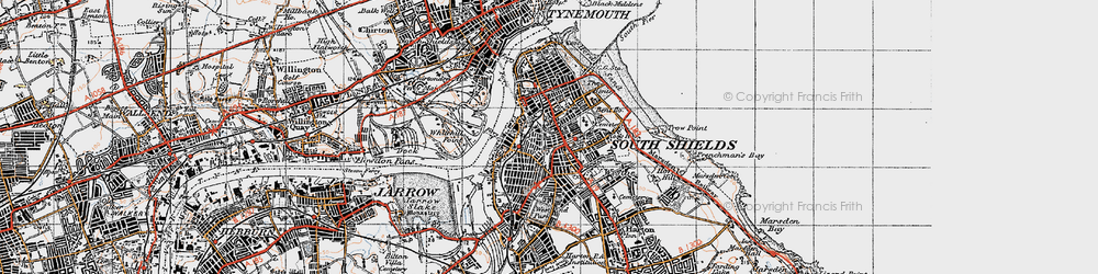 Old map of High Shields in 1947
