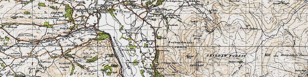 Old map of Barkbethdale in 1947