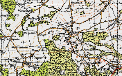 Old map of High Spen in 1947