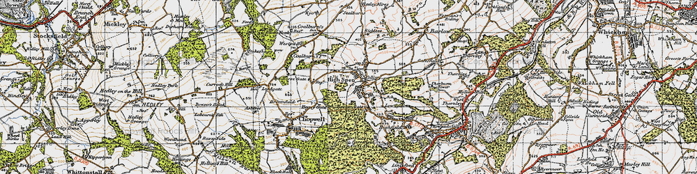 Old map of High Spen in 1947