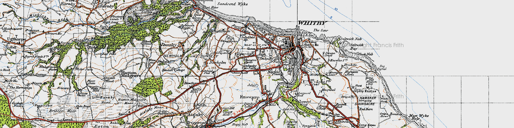 Old map of High Stakesby in 1947