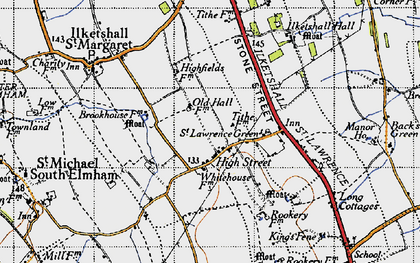 Old map of High Street in 1946