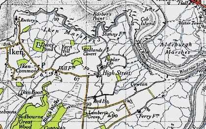 Old map of Black Walks in 1946