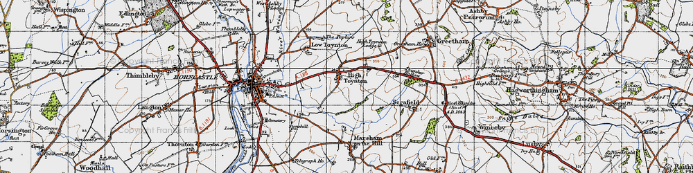 Old map of High Toynton in 1946