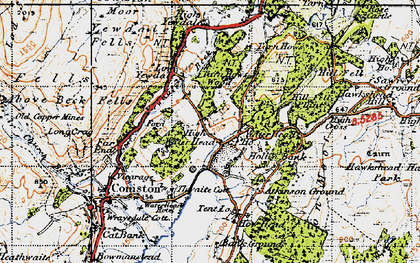 Old map of Tarn Hows in 1947