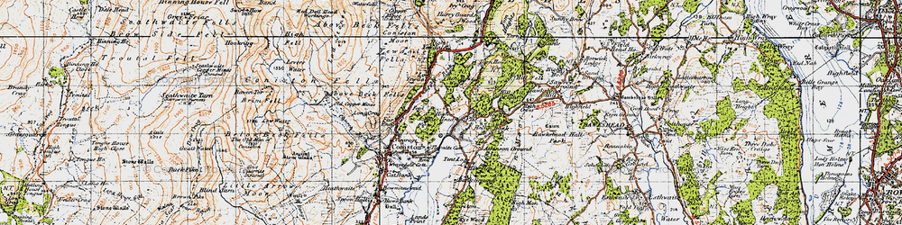 Old map of Tarn Hows in 1947