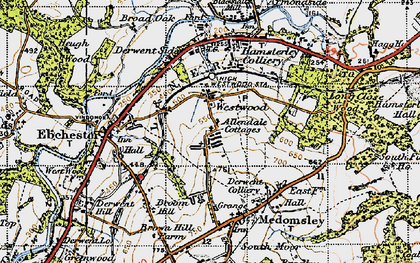 Old map of High Westwood in 1947