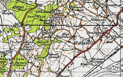 Old map of High Woolaston in 1946