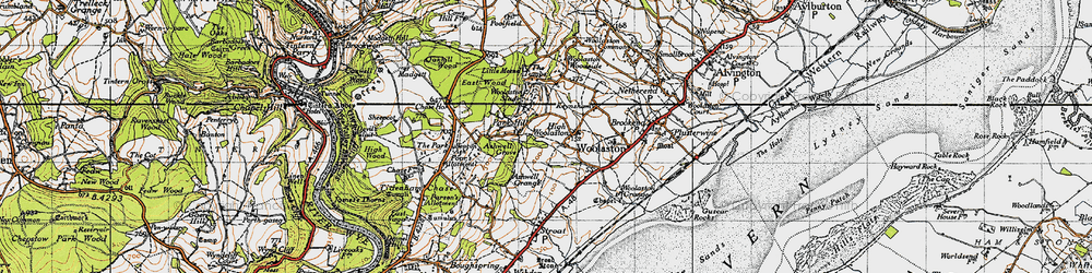 Old map of High Woolaston in 1946