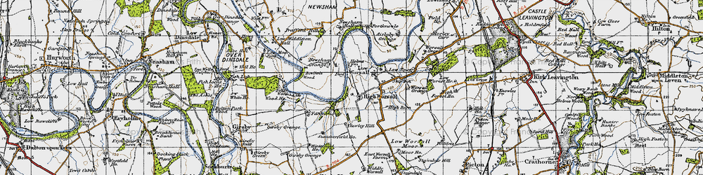 Old map of High Worsall in 1947