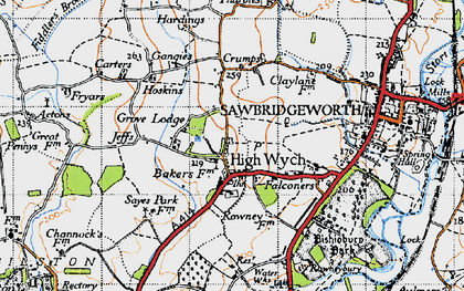 Old map of High Wych in 1946
