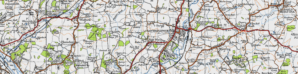 Old map of High Wych in 1946
