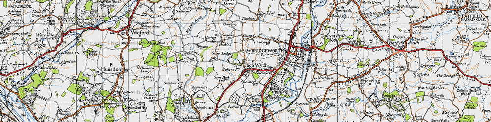 Old map of Manor of Groves, The in 1946