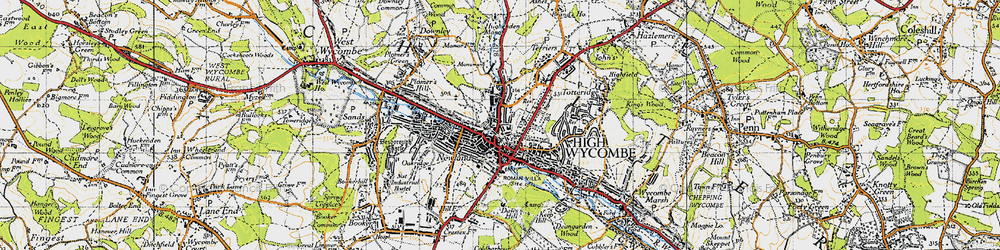 Old map of High Wycombe in 1947
