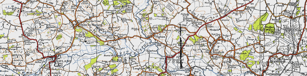 Old map of Higham in 1946