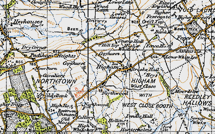 Old map of Higham in 1947