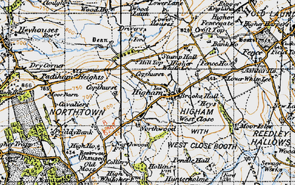 Old map of Pendle Hall in 1947
