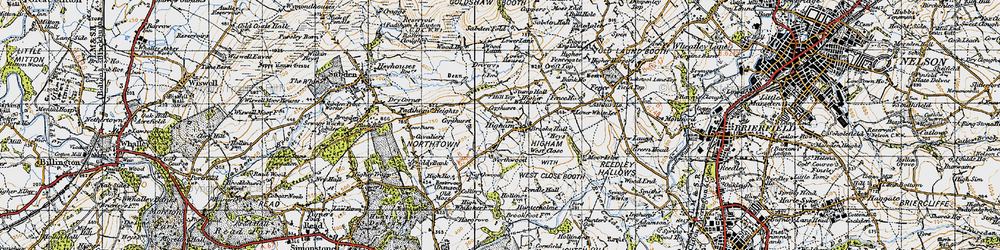 Old map of Higham in 1947