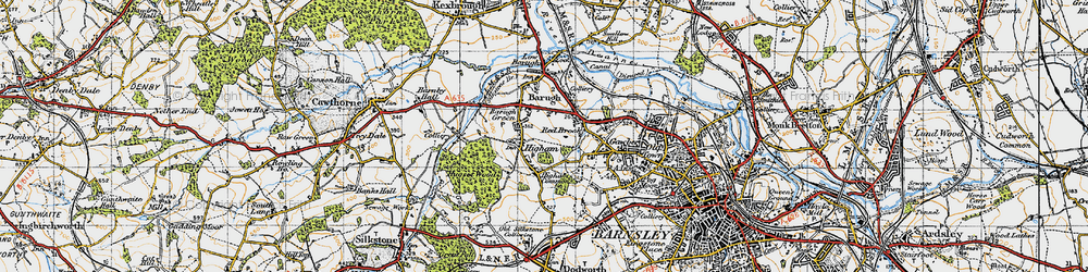 Old map of Higham in 1947