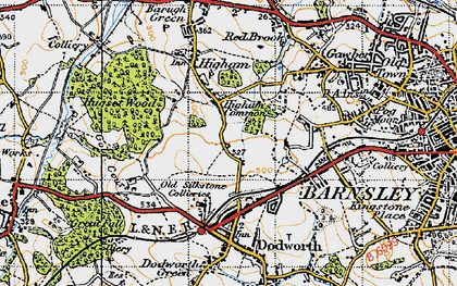 Old map of Higham Common in 1947