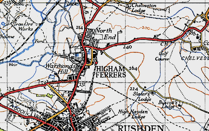 Old map of Higham Ferrers in 1946