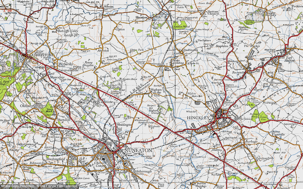 Old Map of Higham on the Hill, 1946 in 1946