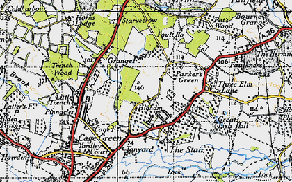 Old map of Higham Wood in 1946