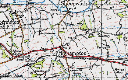 Old map of Lydacott in 1946